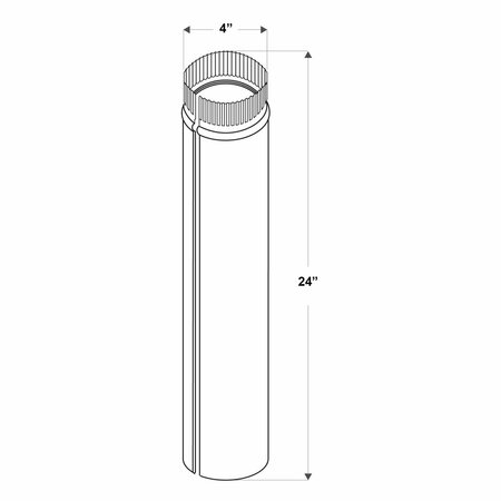 Imperial Mfg 4 in. D X 24 in. L Galvanized Steel Furnace Pipe GV0355